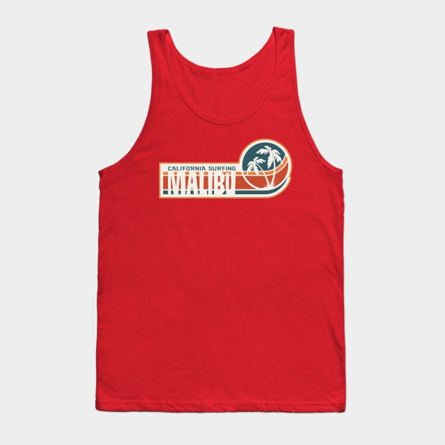 Malibu Surfing California Tank Top by Wintrly